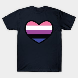 Genderfluid Flag Heart T-Shirt